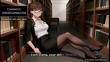 Hentai Femdom woman with glasses caught you speaking in the Library POV – She Teaches You a Lesson with Jerk off instructions with an ASMR beautiful Voice