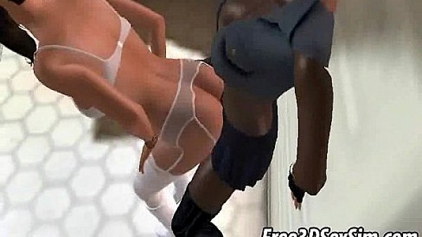 Hot 3D cartoon babe gets strap on fucked in a spaceship