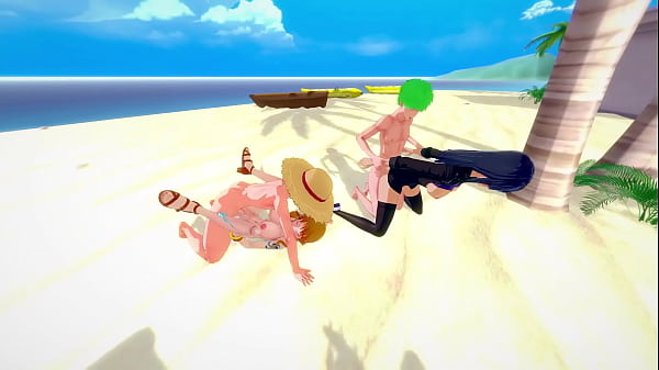 LUFFY AND ZORO FUCK NAMI AND ROBIN IN WILD GROUP SEX – ONE PIECE HENTAI