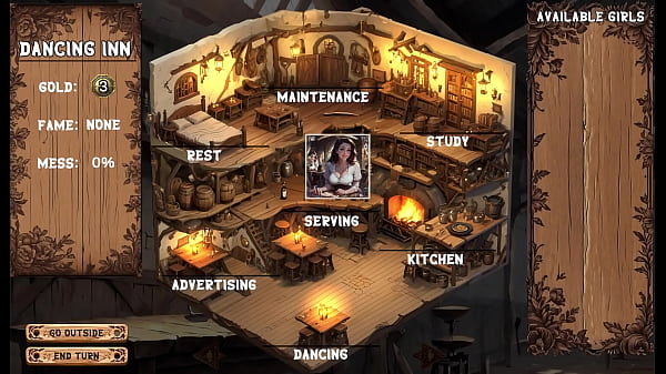 Manage girls in the Dancing Inn, western cartoon hentai