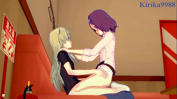 Rin Toyama and Ko Yagami intense lesbian play and futanari sex. – New Game! Hentai