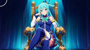 Aqua te examina. ¡Responde mientras te masturbas! JOI hentai.