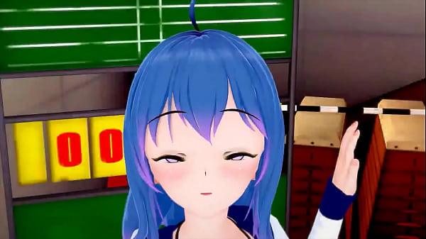 Cute blue haired anime girl dicked down and creampied (Hentai)