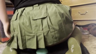 Cute Femboy takes Knot in skirt