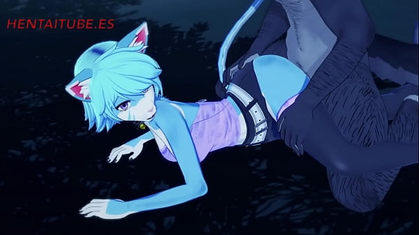 Furry Yiff Hentai – Wolf x Kitty Handjob, Blowjob & Fuck in the park