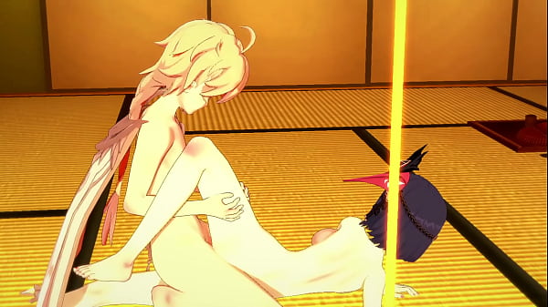 Genshin Impact Hentai – Sara blowbjob and is fucked by Aether