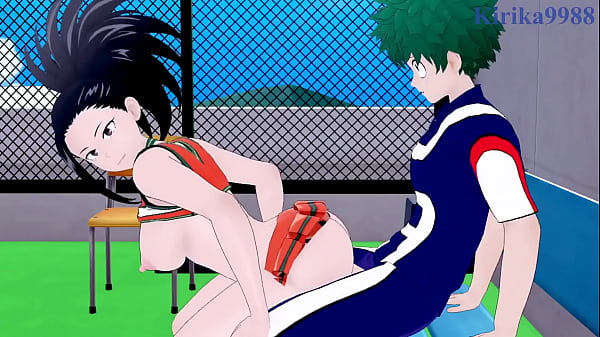 Himiko Toga and Momo Yaoyorozu and Izuku Midoriya intense sex. – My