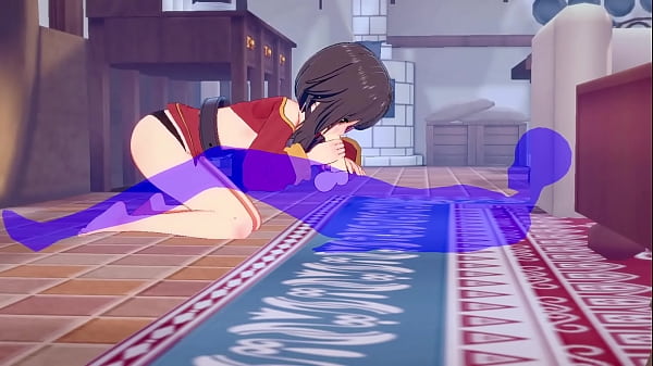 KonoSuba Hentai – Megumin blowjob and cum in her mouth – Japanese