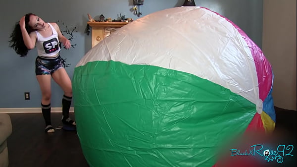 Mega Beach Ball Inflation INFLATABLE FETISH non pop super big beach