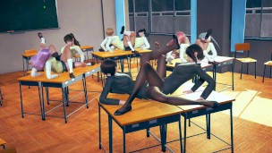 6 Schoolgirls & 2 Teachers Tribbing Orgy