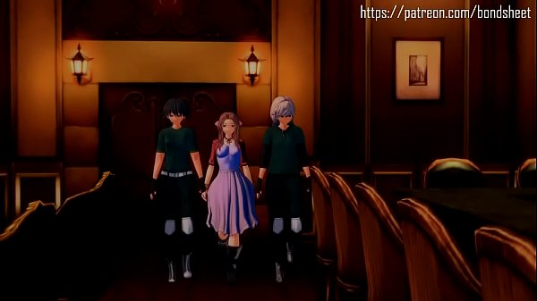 Tifa and Aerith Fucking and Sucking Hard in Group Sex