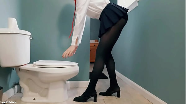 Uraraka Ochako Peeing [Voyeur] AND Uraraka Ochako in Pantyhose Peeing