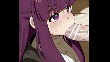 Fern Hentai Blowjob Cum Belly