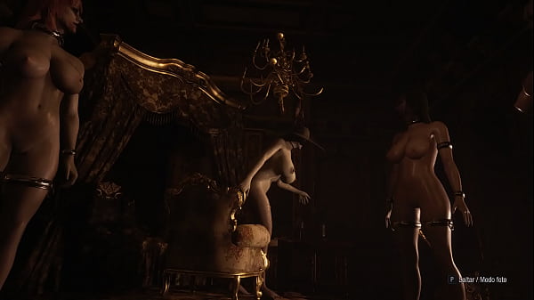 Resident Evil 8 Alcina Dimitrescu Nude Barefoot and Daughters Fallen